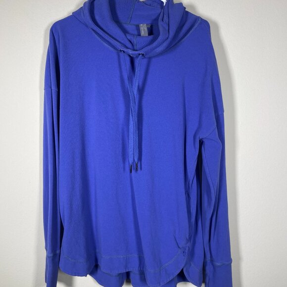 Sweaty Betty London Purple Cowl Neck Hoodie Large Athletic Running Yoga! - Picture 1 of 5